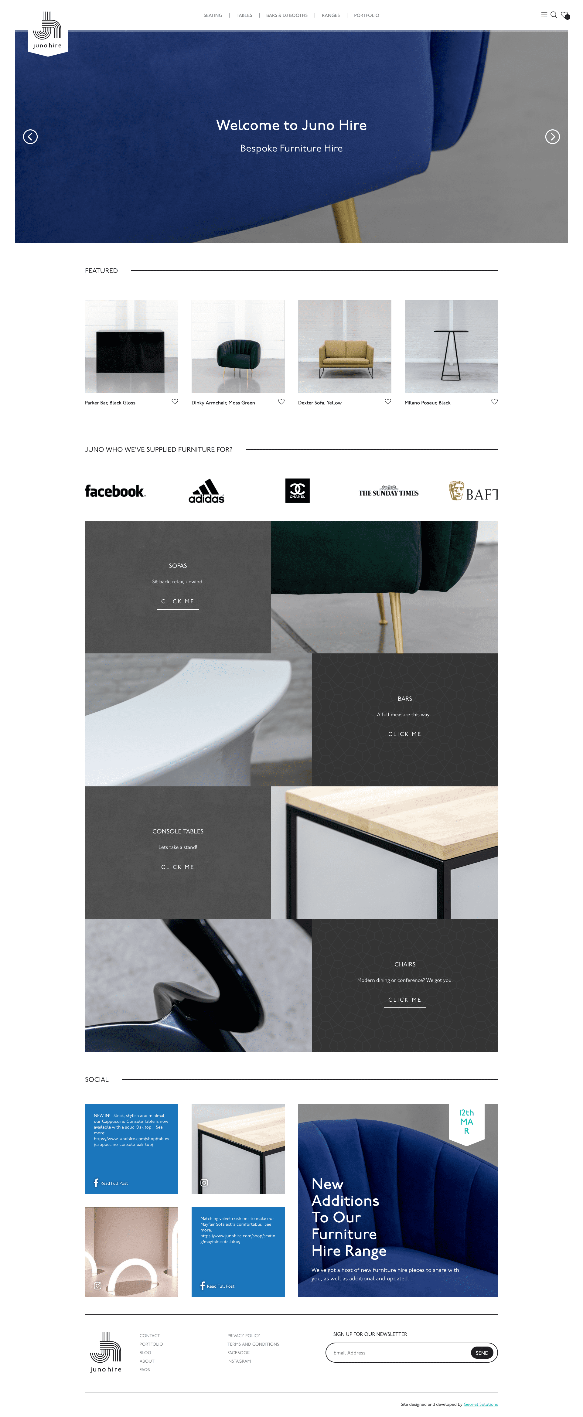 Juno Hire | Hush Digital | Web Design Darlington